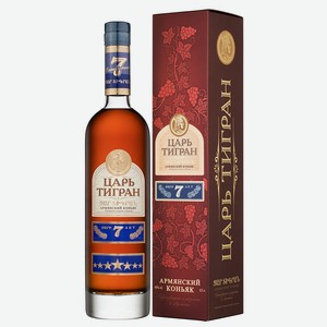 Бренди Царь Тигран 7 лет выдержки в подарочной упаковке, 0.5 л