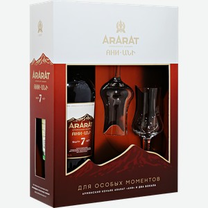 Коньяк ARARAT Ani 7 y.o.(gift box with 2 glasses) 40% 0.7 л.