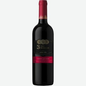 Вино 3 Трес Медальас САНТА РИТА Каберне Совиньон DO CENTRAL VALLEY Красное Сухое 0.75л