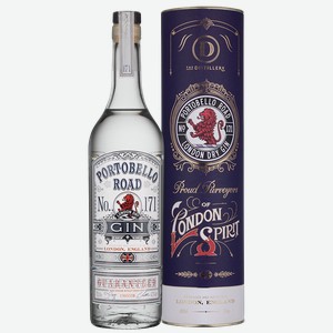Джин Portobello Road London Dry Gin в подарочной упаковке, 0.7 л.