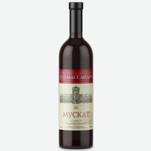 Вино Мускат Массандра ординарное розовое полусладкое 12% 0,75л