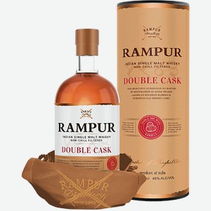 Виски Rampur Double Cask Indian Single Malt Whisky (gift box) 45% 0.7 л.