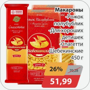 Макароны 450г Шебекинские