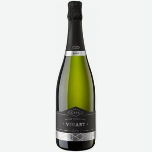 Вино игристое Кава Винарт, белое, брют, 11,5%, 0,75л.