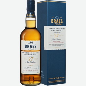 Виски Braes of Glenlivet Speyside Small Batch Single Malt Scotch Whisky 27 y.o. (gift box) 48% 0.7 л.