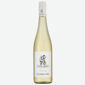 Вино Hans Baer Riesling No Alcohol, Weinkellerei Hechtsheim, 0.75 л.