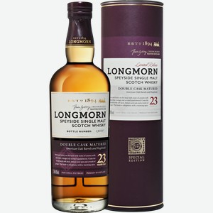 Виски Longmorn Speyside Double Cask Matured Single Malt Scotch Whisky 23 Y.O. (gift box) 48% 0.7 л.
