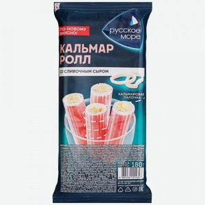 Палочки кальмаровые Кальмар-ролл имит. с сыром 180 г Русское море