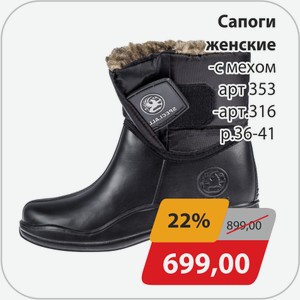 Сапоги женские -с мехом арт.353