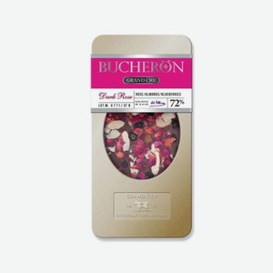 Шоколад BUCHERON Grand Cru горький миндаль/черника/лепестки роз 100г ж/б