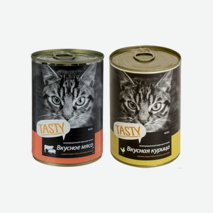 Корм Tasty д/кошек конс. в ассортименте 415гр банка