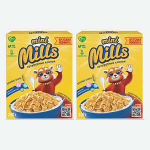 Хлопья кукурузные с витаминами и железом, медовые Mini Mills 200 г