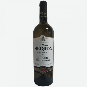 Вино белое  Medjida Мцване полусладкое марочное 12%, 750мл