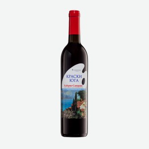 Вино красное Краски Юга Каберне-Саперави столовое полусладкое, 0,7 л