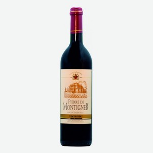 Вино красное Pierre de Montigner Rouge Demi-Sec полусухое столовое Франция 11%, 750мл
