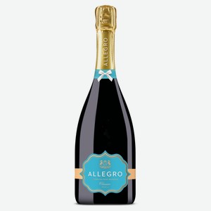 Напиток алкогольный Allegro Classico, полусладкий газированный, 7 %, 0,75 л, Россия