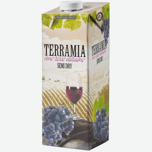 Вино красное Terramia полусухое Италия 10,5%, 1,0 л