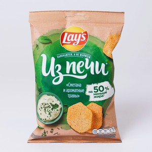 Чипсы LAY S Из Печи Сметана и ароматные травы, 85 г