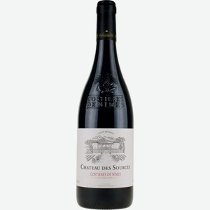 Красное сухое вино Chateau des Sources, Costieres de Nimes AOC, 2018, 0.75 л, Франция