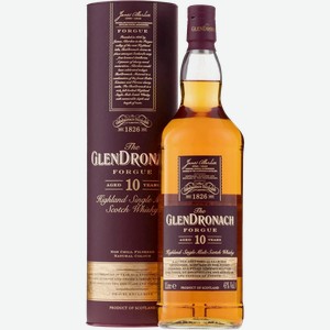 Виски The Glendronach Forgue Highland Single Malt Scotch Whisky 10 y.o. (gift box) 43% 1 л.