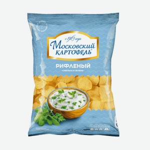 Чипсы рифл. Московский картофель сметана/зелень 150 г