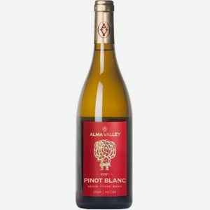 Вино тихое белое сухое ЗГУ Крым Alma Valley PINOT BLANC 2021 0.75 л
