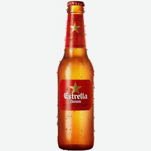 Пиво Estrella Damm (Эстрелла Дамм) светлое пастеризованное 4,6% 0,33л стекло