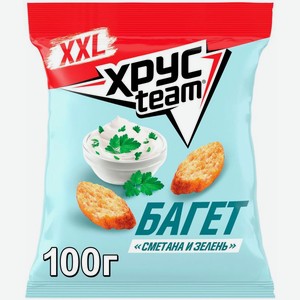 Сухарики ХрусTeam Багет Сметана и зелень 100г
