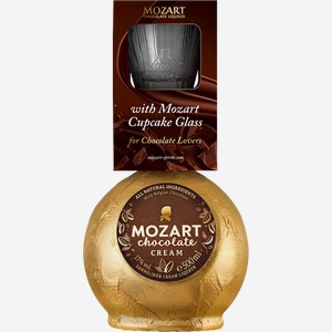 Ликёр Mozart Chocolate Cream (gift box with a round glass) 17% 0.5 л.