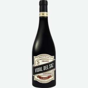 Вино Vidal del Saz Tempranillo Crianza La Mancha DO Bodegas del Saz 13.5% 0.75 л.