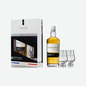ВИСКИ  Арморик Классик  п/уп + 2 бокала Франция, 0,7л