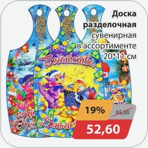 Доска разделочная сувенирная в ассортименте 20*11 см