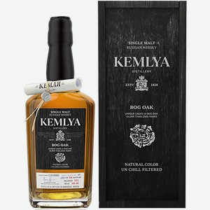 Виски Kemlya Bog Oak Single Malt Russian Whisky (gift box) 49% 0.7 л.