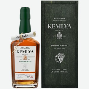 Виски Kemlya Madeira Wood Single Malt Russian Whisky (gift box) 60.1% 0.7 л.