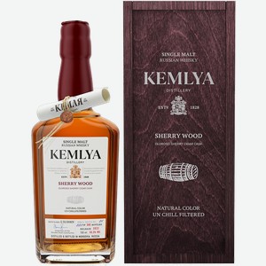 Виски Kemlya Sherry Wood Single Malt Russian Whisky (gift box) 50.3% 0.7 л.
