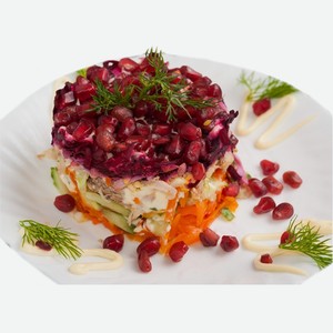 Салат слоеный с курицей и беконом 100 г