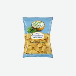 Снеки Московский картофель хруст.рифл. со вкусом сметаны и зелени 150 г