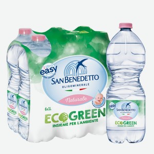 Минеральная вода Вода негазированная San Benedetto ECO ( 6 шт.) 1 л.