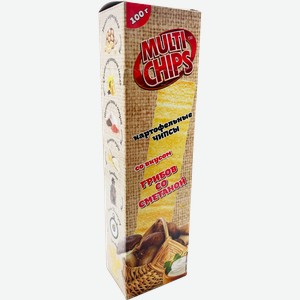 Чипсы картофельные Multichips со вкусом грибов со сметаной, 100гр коробка