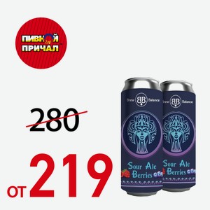 Пиво суэр эль Брю Беланс Лесные Ягоды,5% 0,5 л Ж/Б