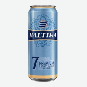 Пиво  Балтика экспортное Премиум  №7 светлое (пастеризованное) 5,4% 0,45л Ж/Б Балтика (24)