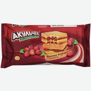 Вафли Akulchev Венские С Земляникой 100г,