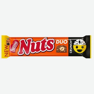 Шоколадный батончик NUTS CRUNCH С ФУНДУКОМ И АРАХИСОМ 60Г, , ,