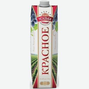 Вино Родная Усадьба 10-12% Кр. Сух. Т/пак. 1л