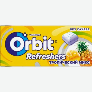 Жевательная резинка ORBIT REFRESHERS ТРОПИЧЕСКИЙ 16Г, , ,