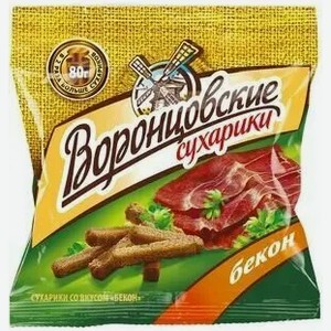 Сухарики Воронцовские Бекон Ту 80г, , ,