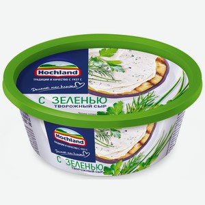 Сыр творожный HOCHLAND С ЗЕЛЕНЬЮ 60% ГОСТ 140Г, , ,