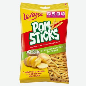 Чипсы соломкой POMSTICKS СО ВКУСОМ СМЕТАНЫ И СПЕЦИЙ 100Г, , ,