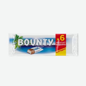Шоколадные батончики BOUNTY 6х27,5Г МУЛЬТИПАК, , ,