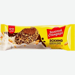 Мороженое сливочное эскимо ИНМАРКО ЗОЛОТОЙ СТАНДАРТ ШОКОЛАДНОЕ С АРАХИСОМ 61Г, , ,